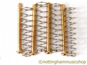 4 HUMBUCKER PICKUP SCREWS AND SPRINGS GOLD